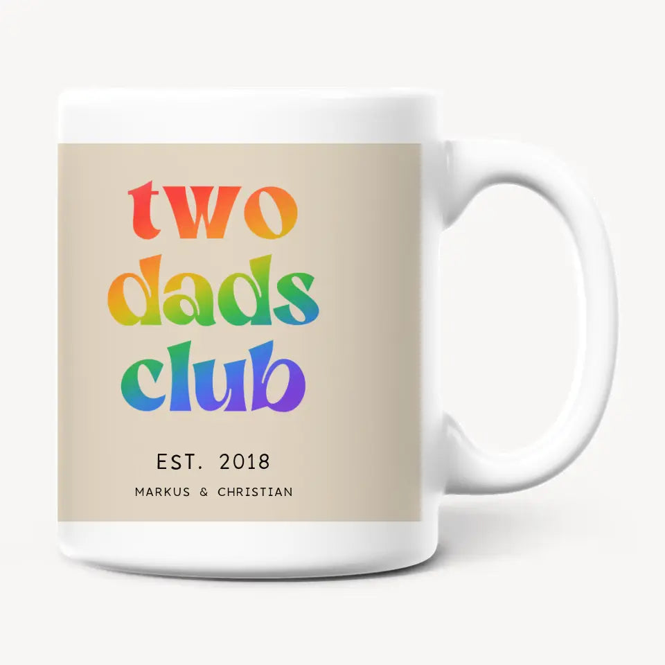 Personalisierte Tasse - Two Dads Club Rainbow