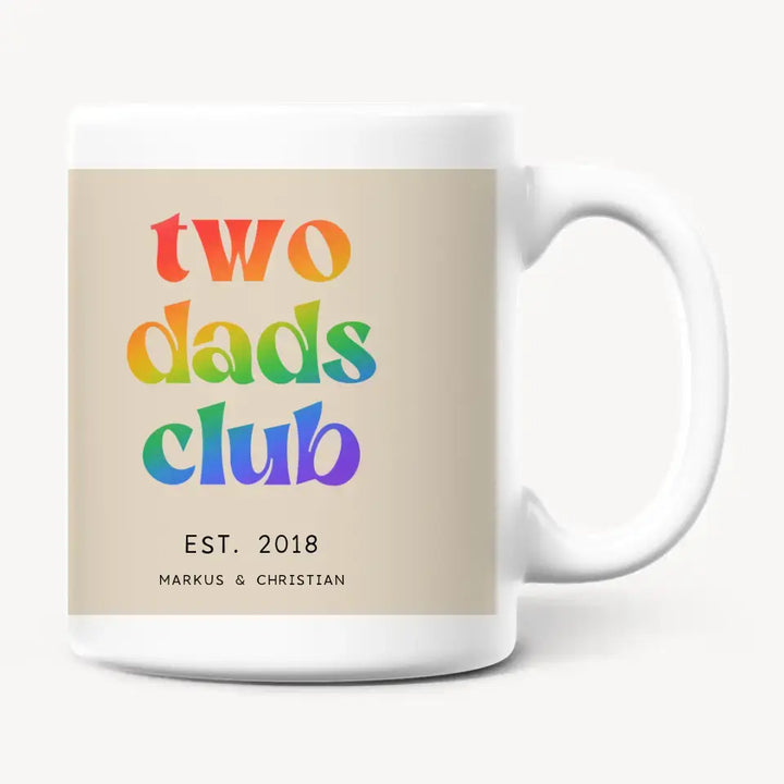 Personalisierte Tasse - Two Dads Club Rainbow