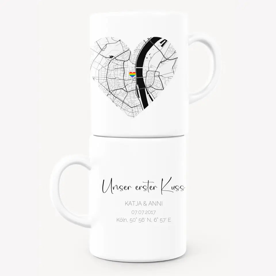 Personalisierte Tasse - Stadtkarte Herz