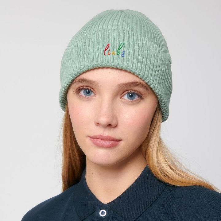 Organic Beanie "liebs" Stick