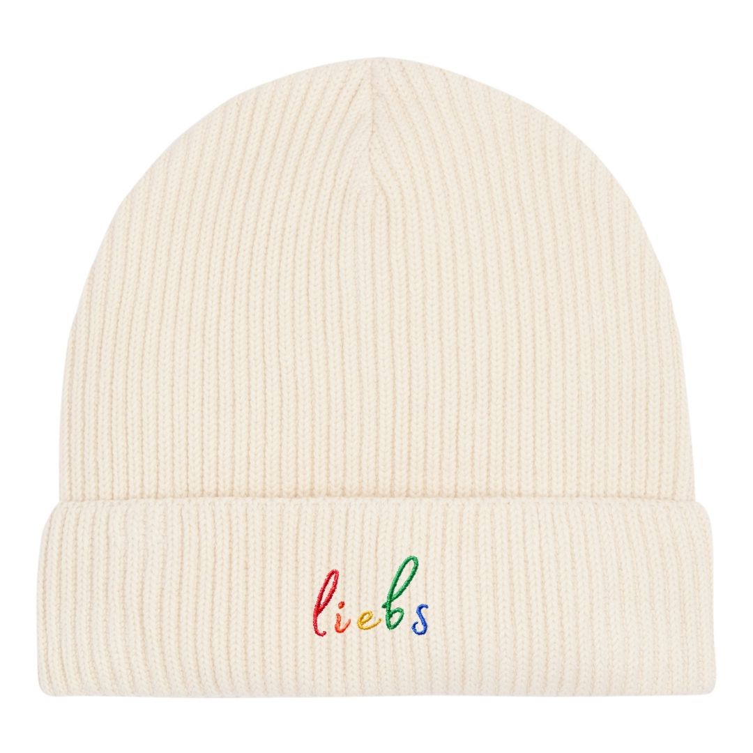 Organic Beanie "liebs" Stick
