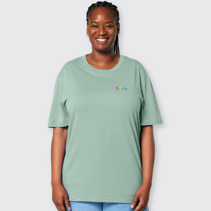 Shirt "Regenbogen-Herzen" Stick