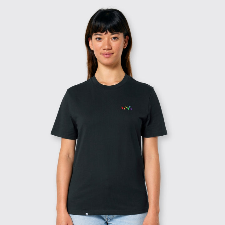 Shirt "Regenbogen-Herzen" Stick