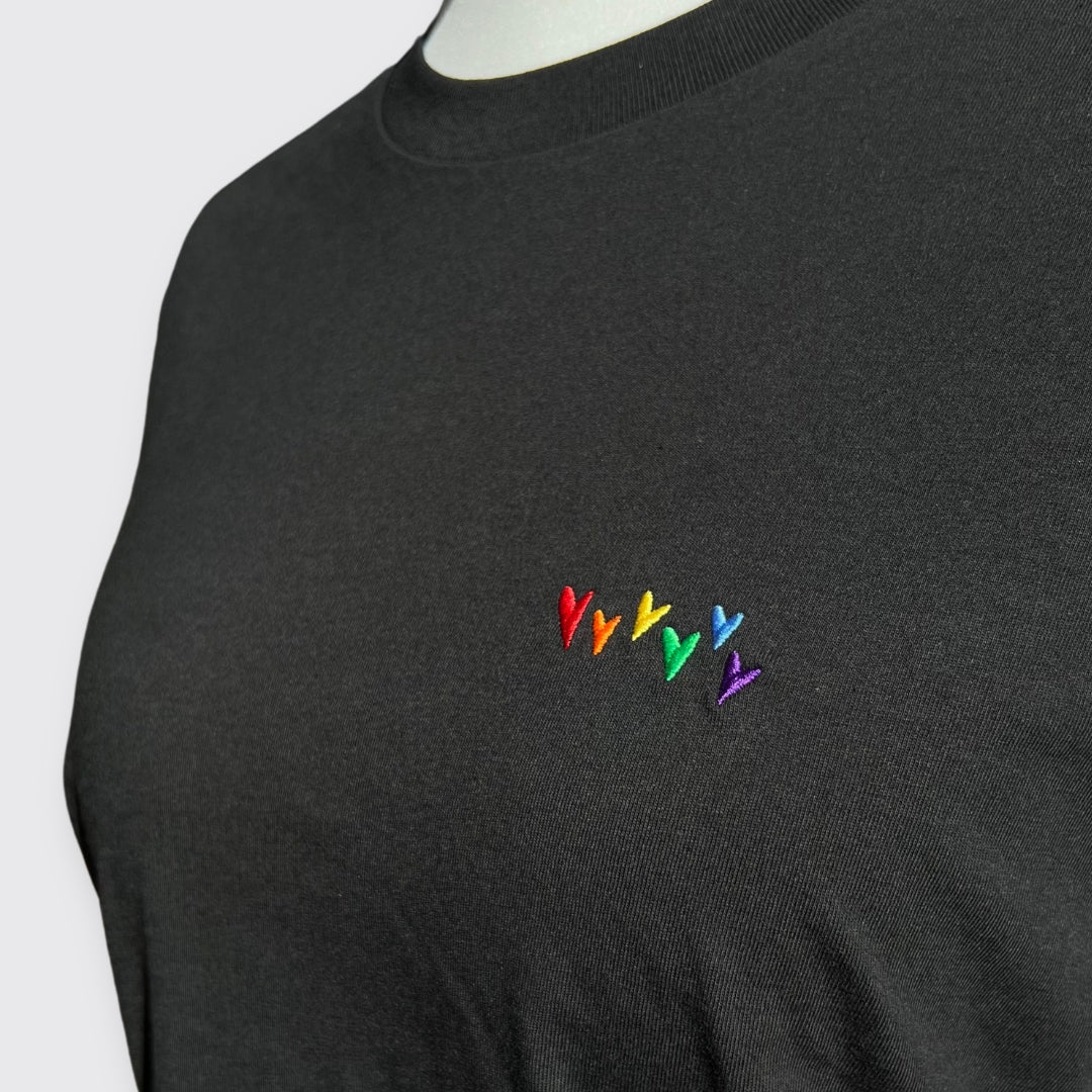 Shirt "Regenbogen-Herzen" Stick