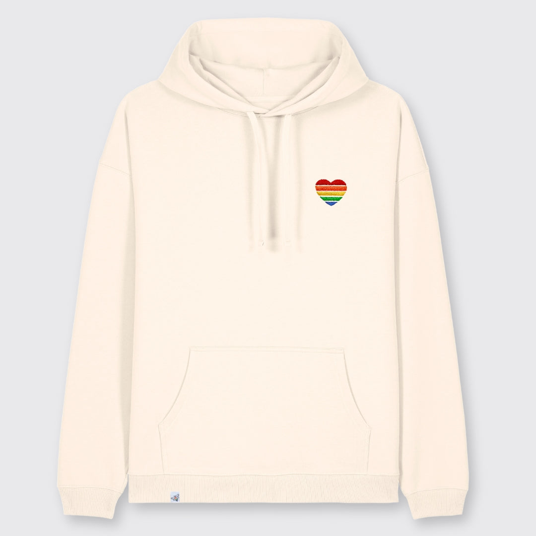 Oversized Hoodie "Regenbogen-Herz" Stick