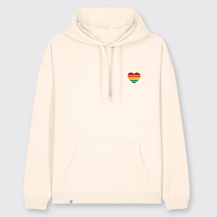 Oversized Hoodie "Regenbogen-Herz" Stick
