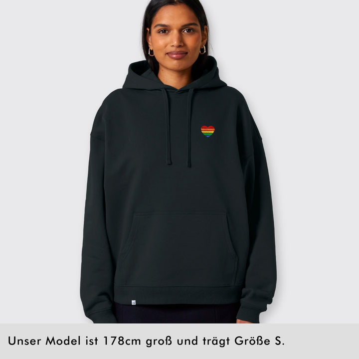 Oversized Hoodie "Regenbogen-Herz" Stick
