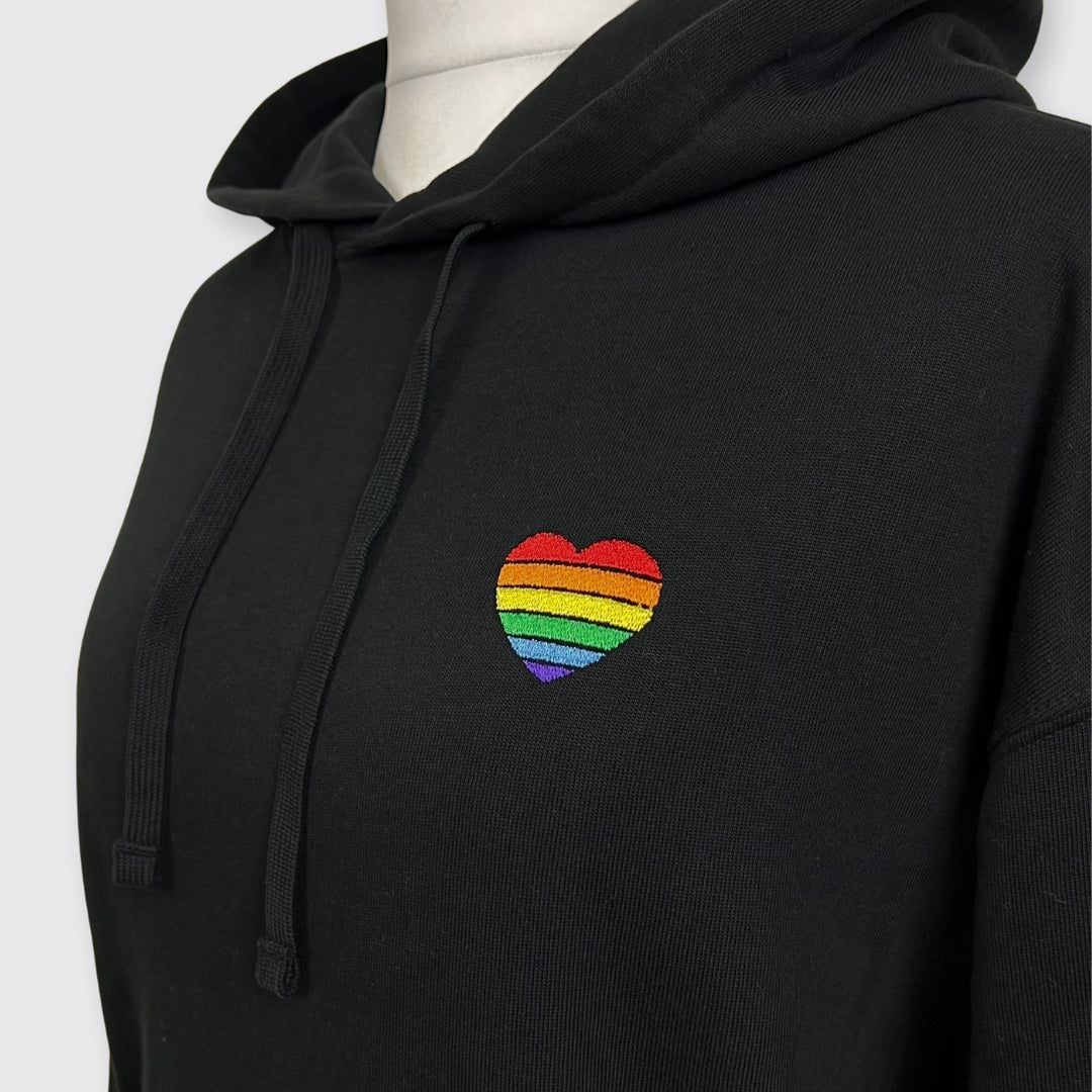 Oversized Hoodie "Regenbogen-Herz" Stick
