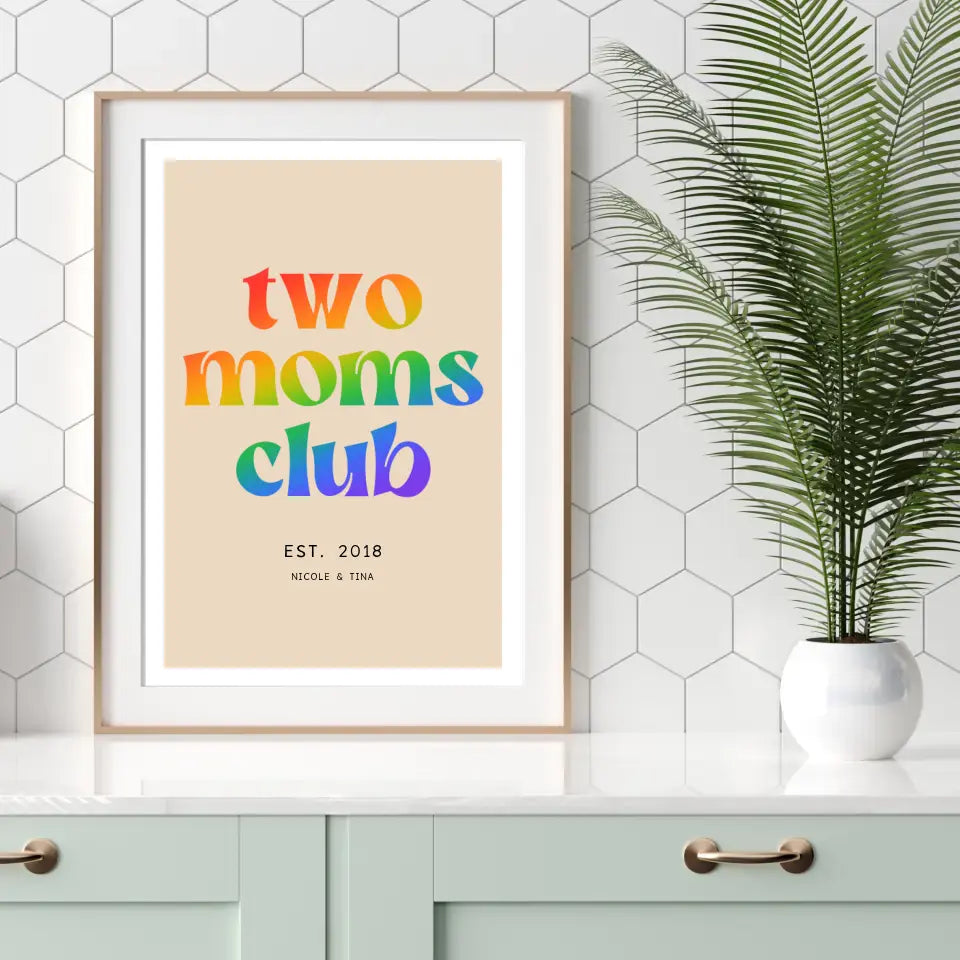 Personalisiertes Poster - Two Moms Club Rainbow