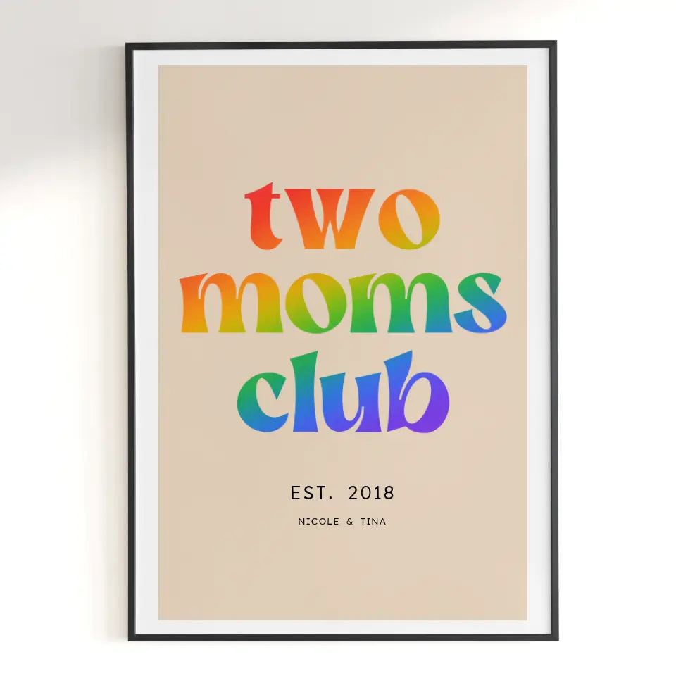 Personalisiertes Poster - Two Moms Club Rainbow