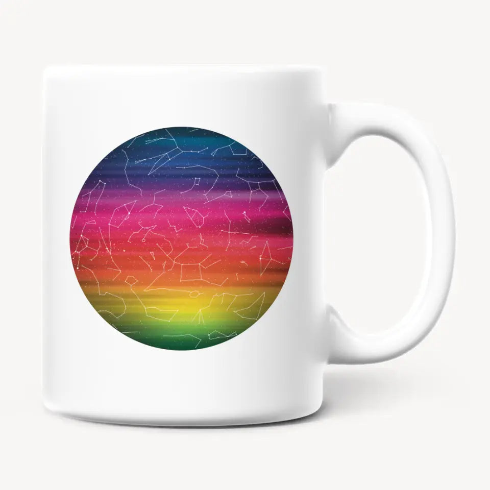 Personalisierte Tasse - Sternenkarte Rainbow