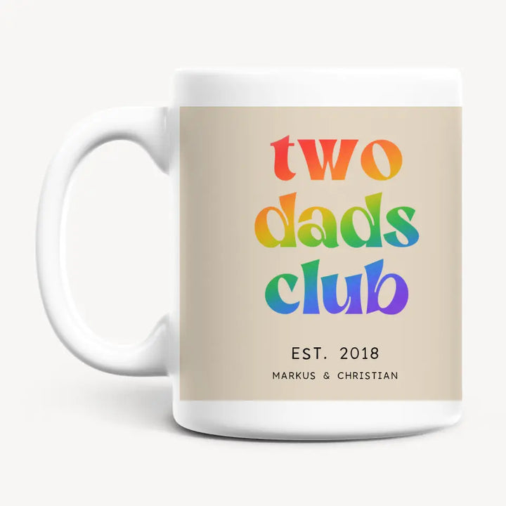 Personalisierte Tasse - Two Dads Club Rainbow