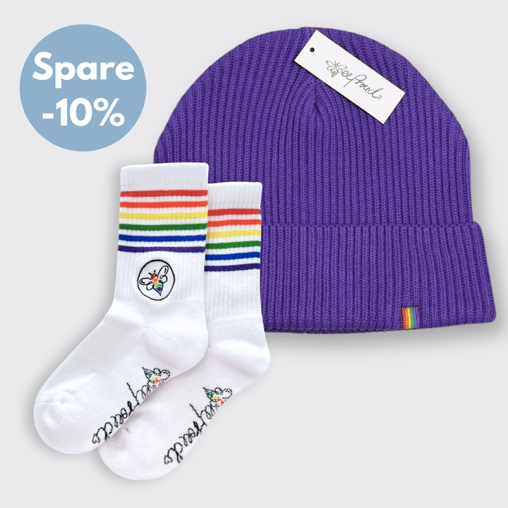 Fisherman Beanie "Pride" & BeeProud Regenbogen Socken