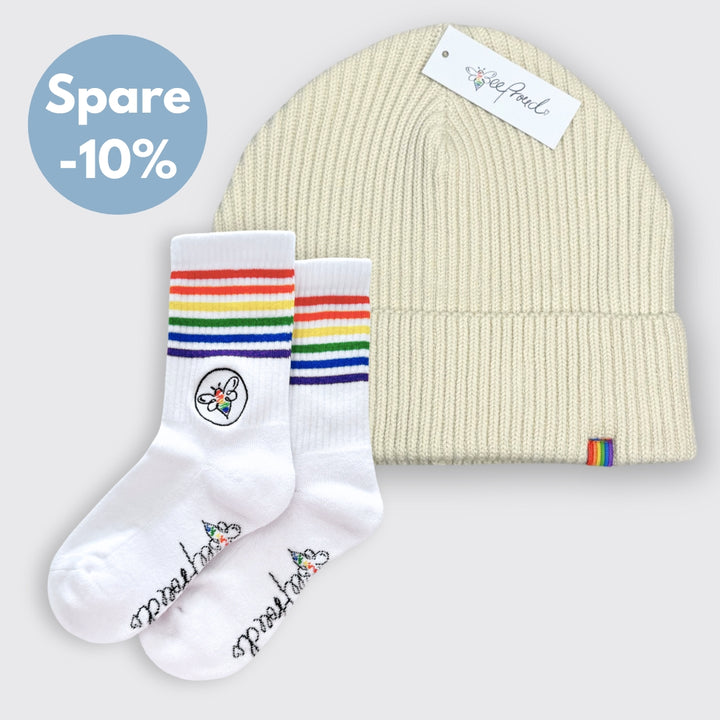 Fisherman Beanie "Pride" & BeeProud Regenbogen Socken