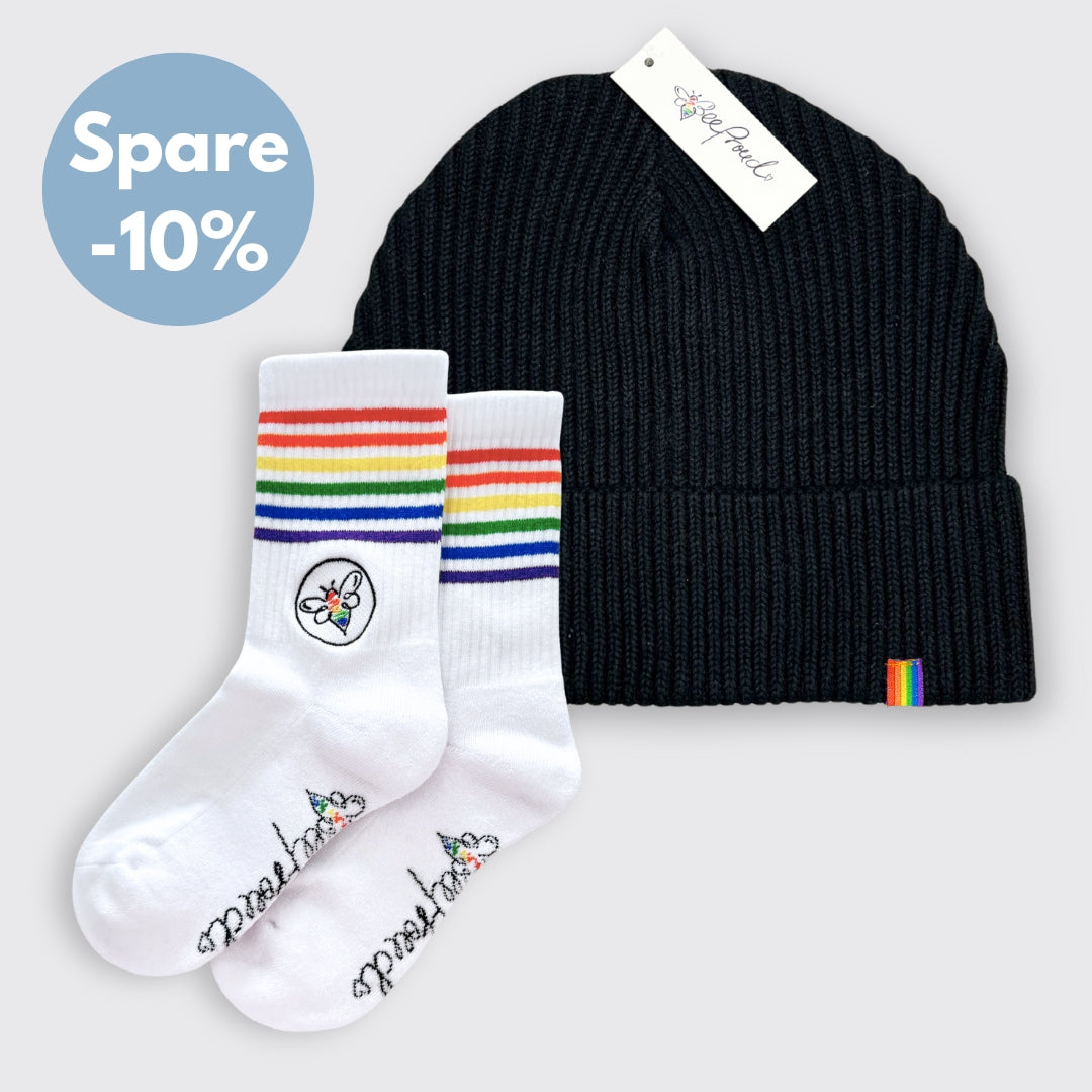 Fisherman Beanie "Pride" & BeeProud Regenbogen Socken