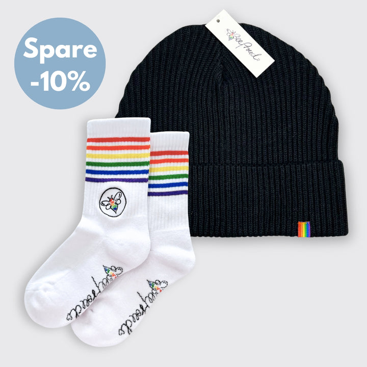 Fisherman Beanie "Pride" & BeeProud Regenbogen Socken