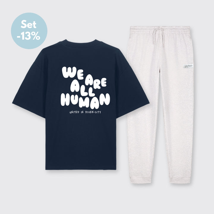 Oversized Shirt "We are all Human" & Jogginghose