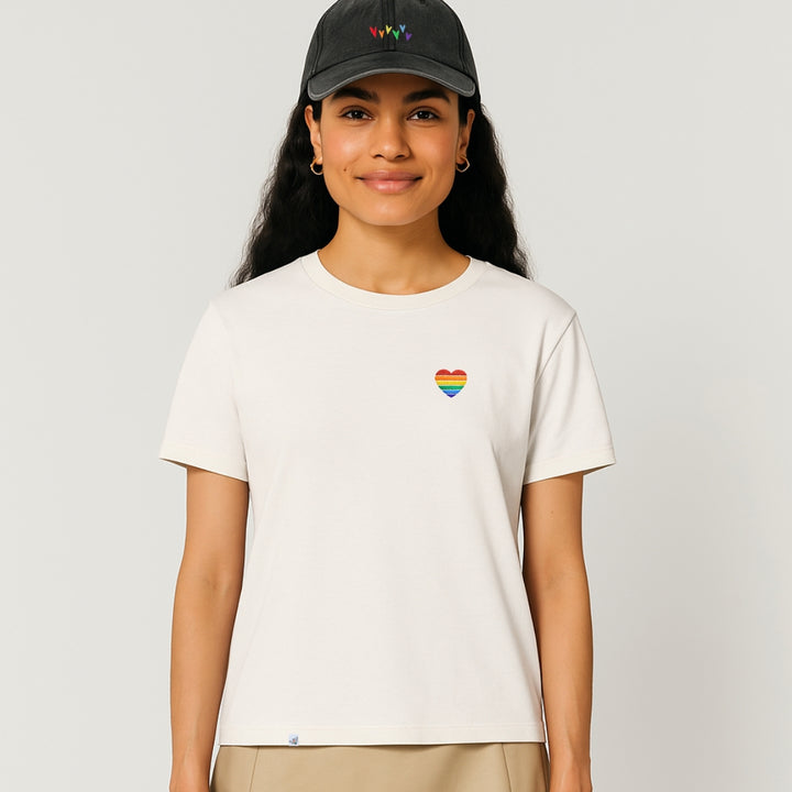 Shirt "Regenbogen-Herz" & Cap "Regenbogen-Herzen"