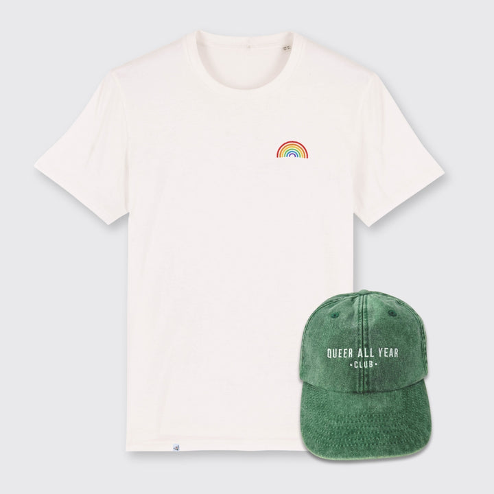 Shirt "Regenbogen" & Cap "Queer all Year Club"