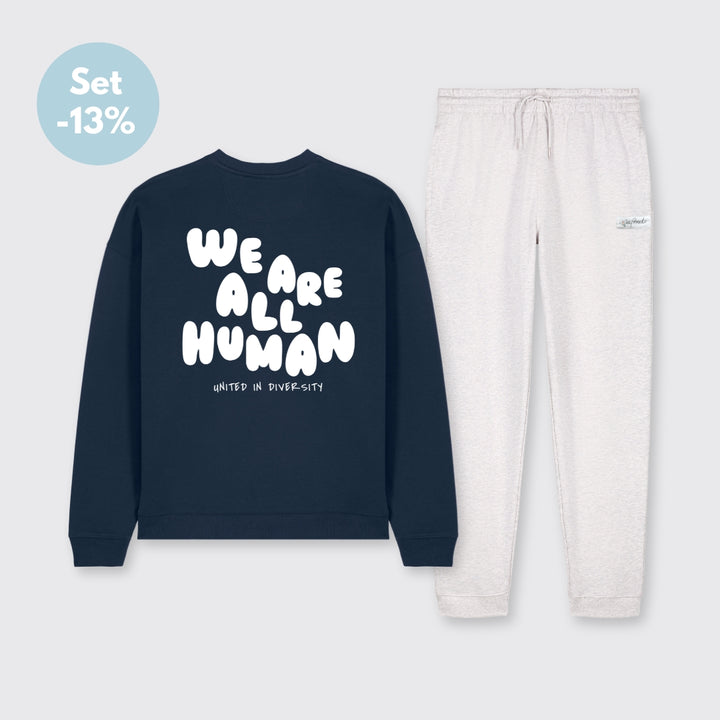 Oversized Sweatshirt "We are all Human" & Jogginghose