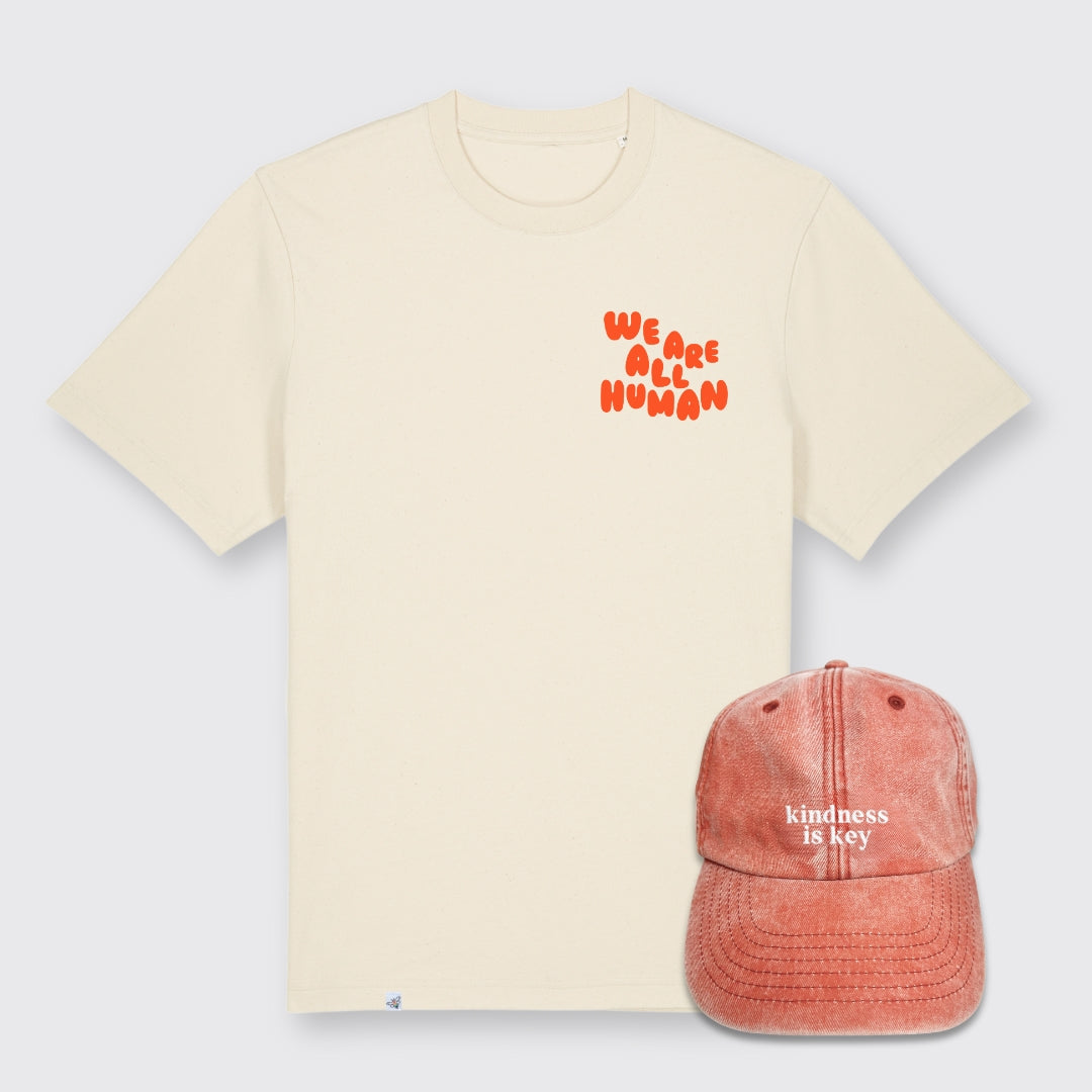 Shirt "We are all Human" & Cap "Kindness is Key"
