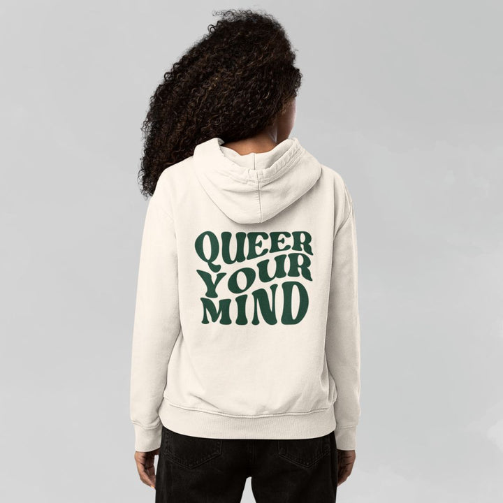 Organic Hoodie "Queer Your Mind" Creme