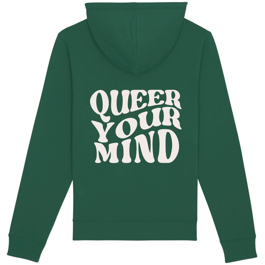 Organic Hoodie "Queer Your Mind" Grün