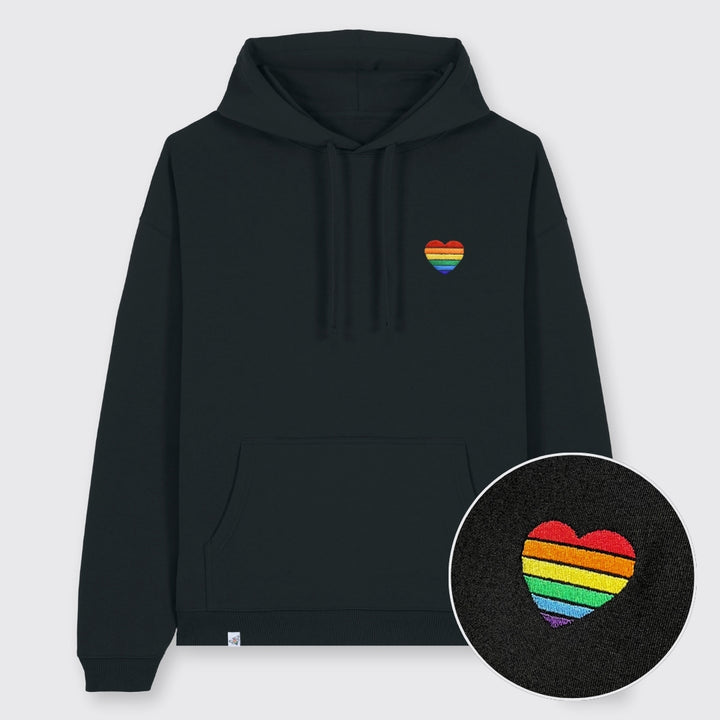 Oversized Hoodie "Regenbogen-Herz" Stick