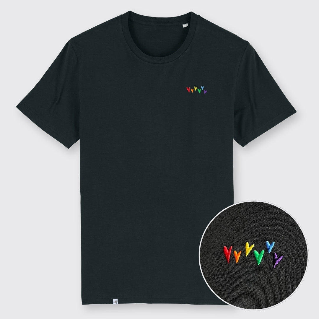 Shirt "Regenbogen-Herzen" Stick