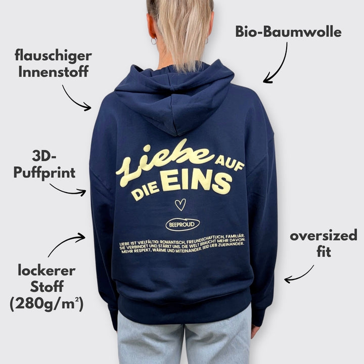 Oversized Hoodie "Liebe auf die Eins"