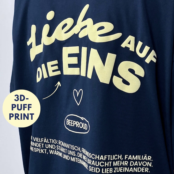 Oversized Hoodie "Liebe auf die Eins"