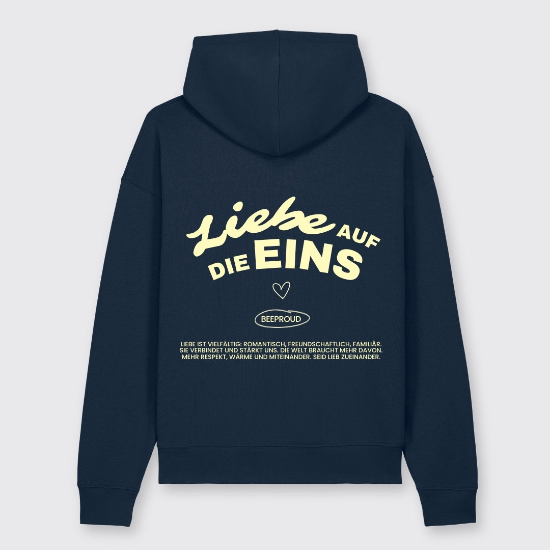 Oversized Hoodie "Liebe auf die Eins"