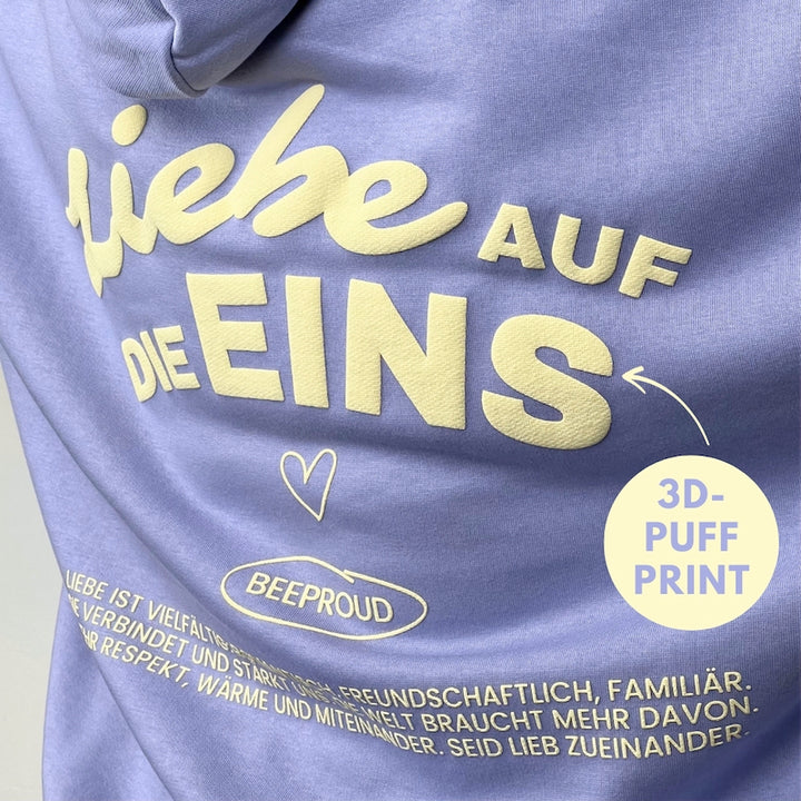 Bundle Hoodie & Shirt "Liebe auf die Eins" Violet