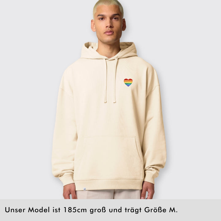 Oversized Hoodie "Regenbogen-Herz" Stick