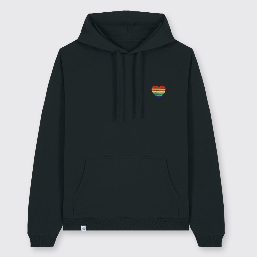 Oversized Hoodie "Regenbogen-Herz" Stick