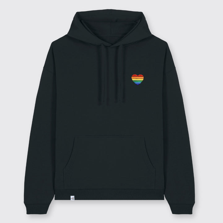 Oversized Hoodie "Regenbogen-Herz" Stick