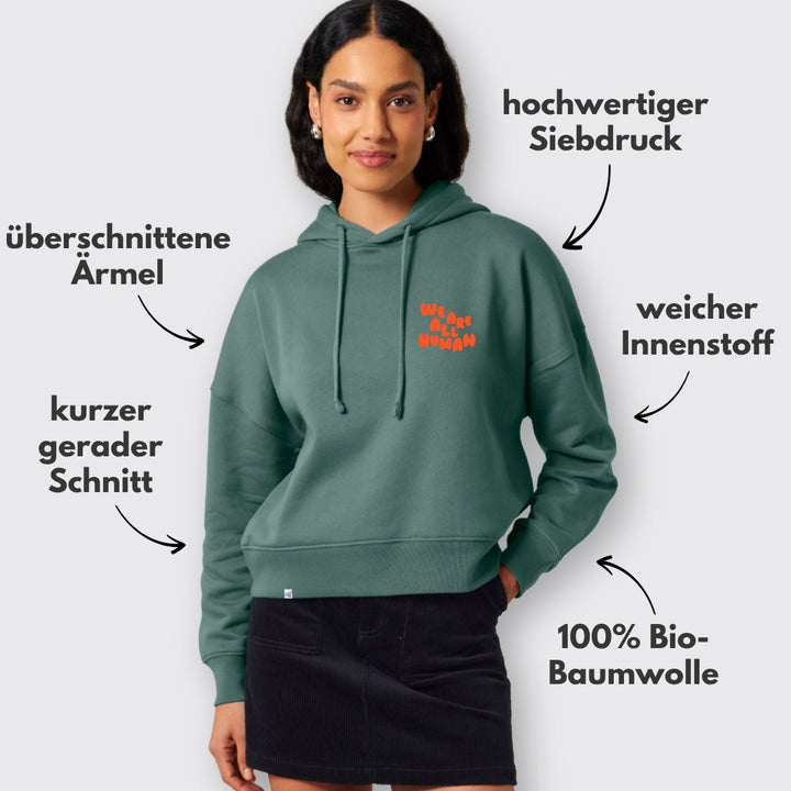 Hoodie "We are all Human" - short fit
