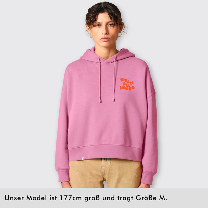 Hoodie "We are all Human" - short fit
