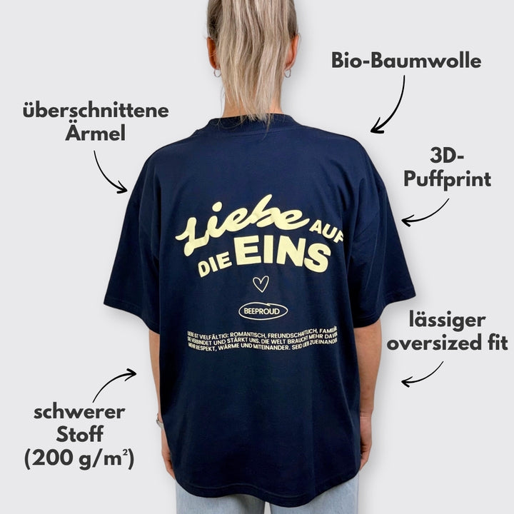 Oversized Shirt "Liebe auf die Eins"