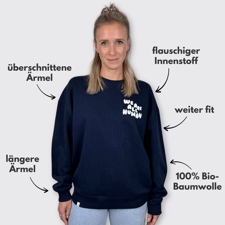 Oversized Sweatshirt "We are all Human" - Winteredition