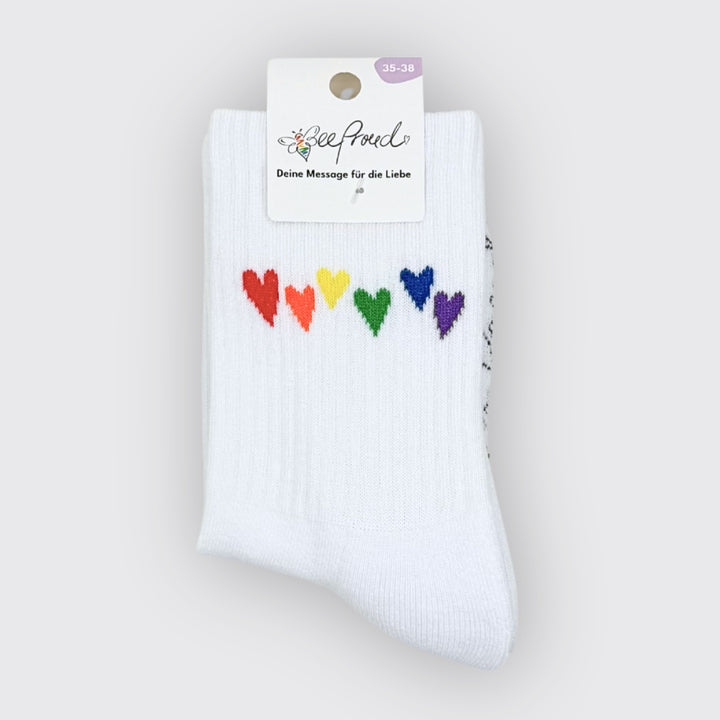 Pride Socken "Regenbogen-Herzen"