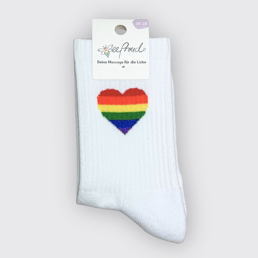 Pride Socken "Regenbogen-Herz"