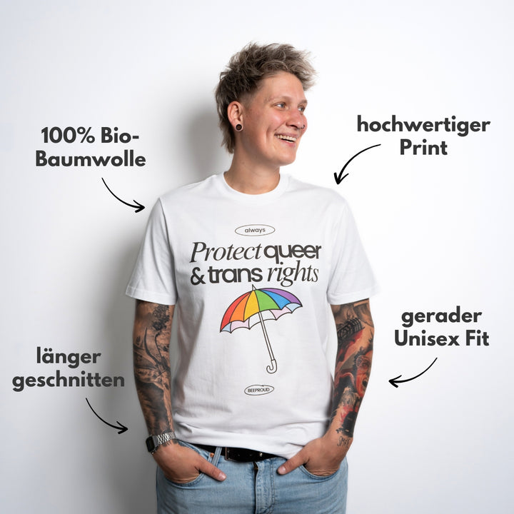 Shirt "Protect queer &amp; trans rights" - Frontprint