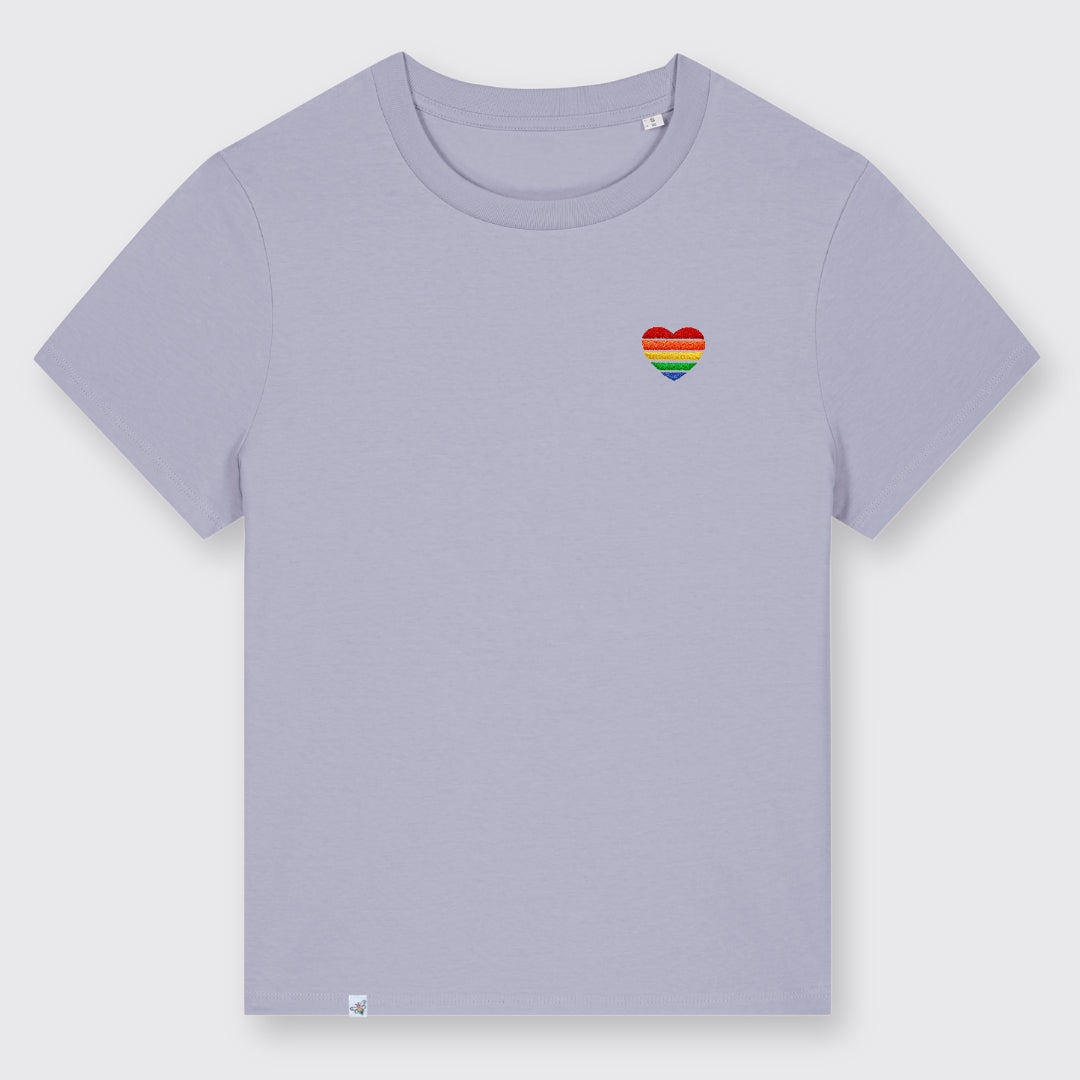 Shirt "Regenbogen-Herz" Stick - short fit