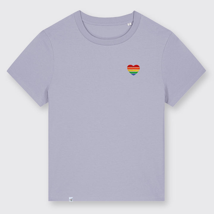 Shirt "Regenbogen-Herz" Stick - short fit