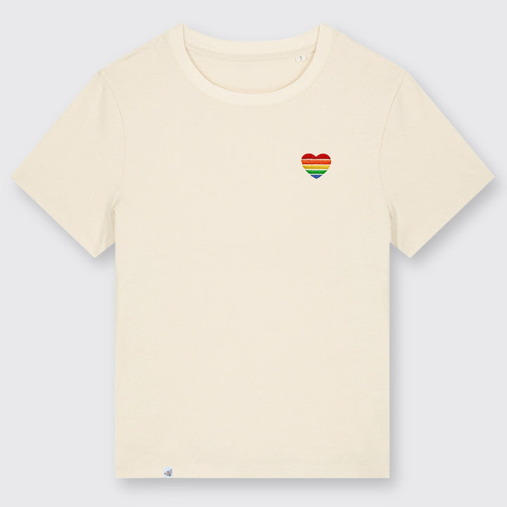 Shirt "Regenbogen-Herz" Stick - short fit