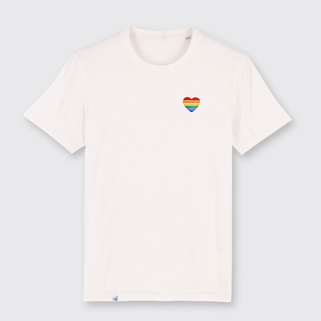 Shirt "Regenbogen-Herz" Stick