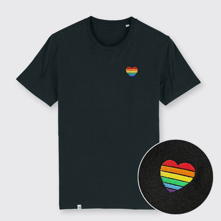 Shirt "Regenbogen-Herz" Stick