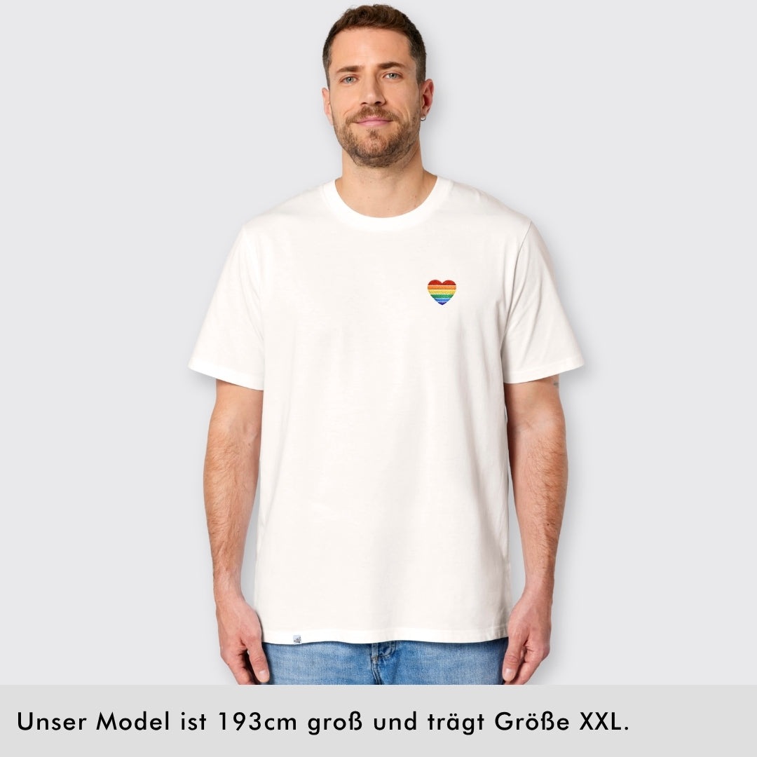 Shirt "Regenbogen-Herz" Stick