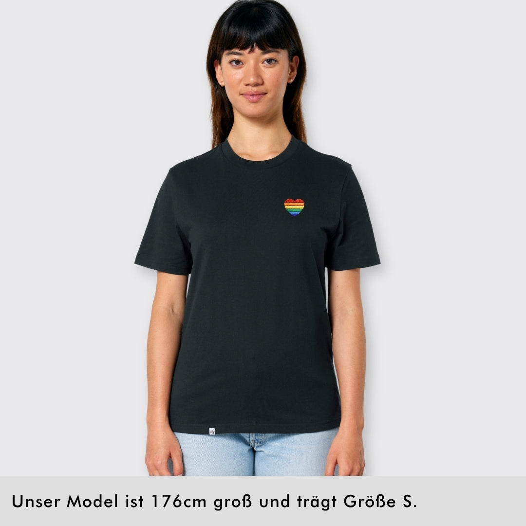 Shirt "Regenbogen-Herz" Stick